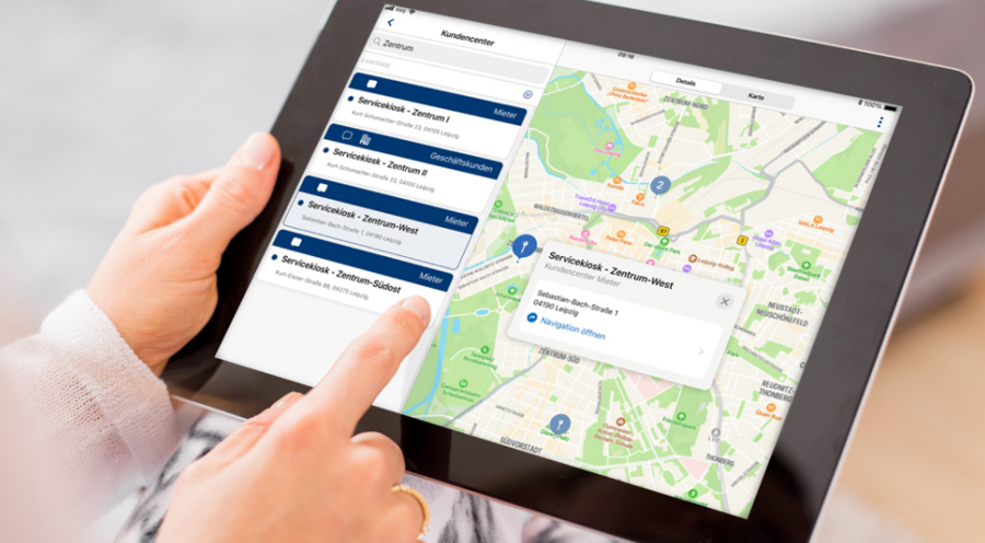 Einfache Navigation aus der Kartenfunktion in den easysquare Apps