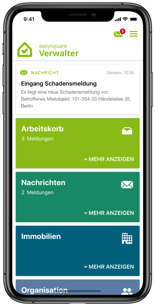 Digitale Immobilienverwaltung mit der easy­square Verwalter-App