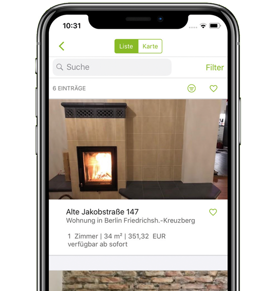easysquarr Interessenten-App für eine einfache und komfortable Immobiliensuche