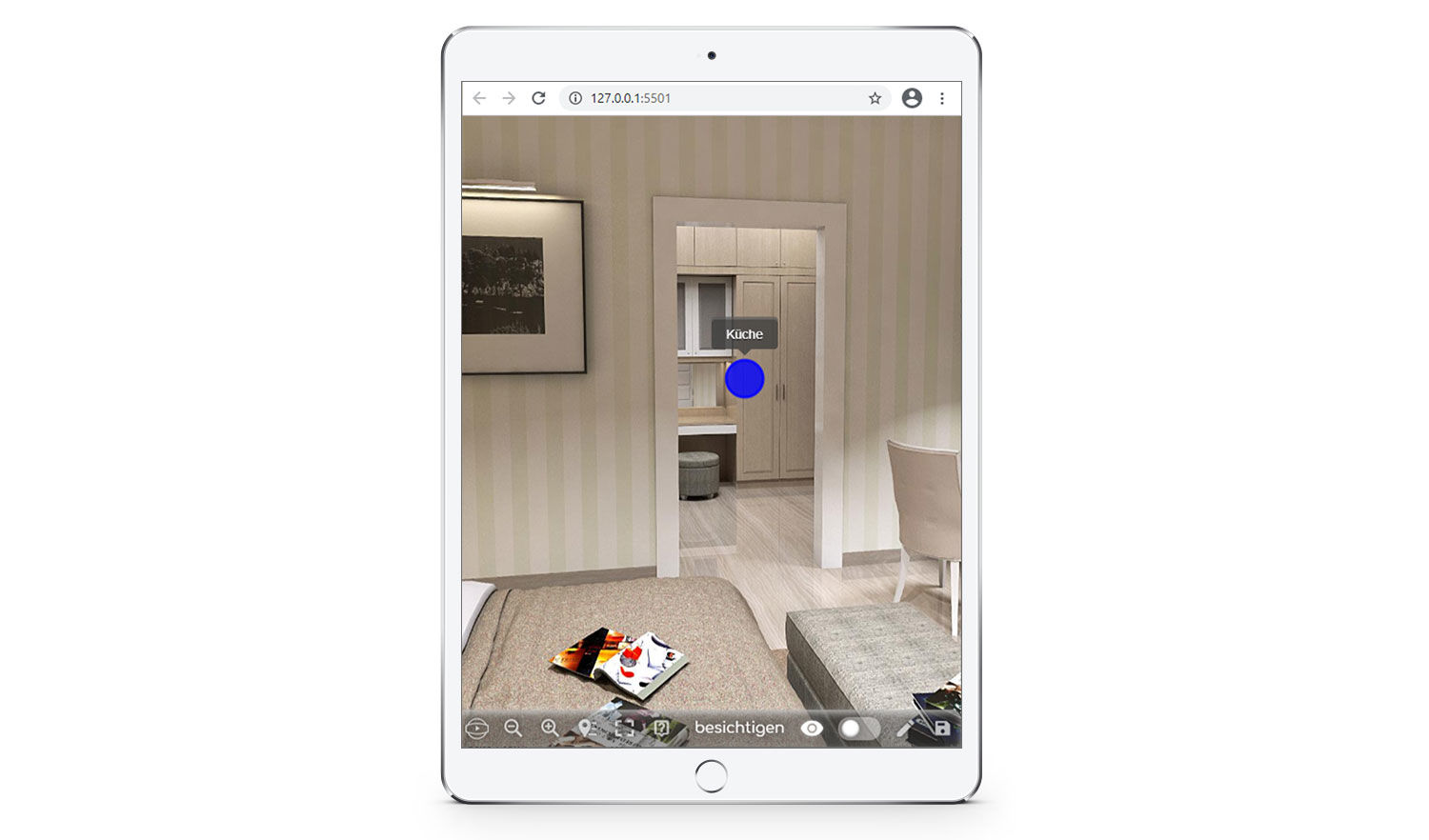The viewing mode in the potential tenant app