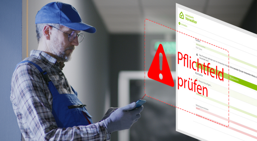 Pflichtfeldprüfung vor dem Teilen von Formularen in den easysquare Apps