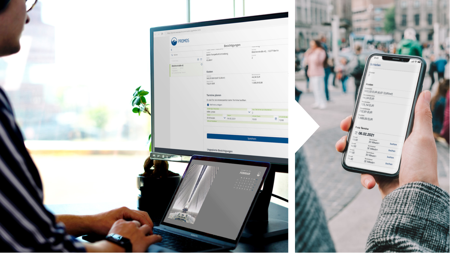 Automatische Terminbuchung in der easysquare Vermietungslösung