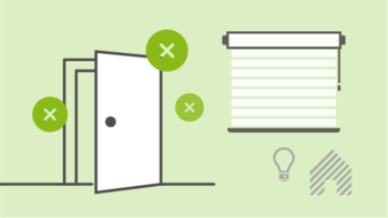 It’s common knowledge that rarely used rooms don’t need to be heated as much. So keep the doors to your rooms closed! Roller shutters can also improve the insulation of your windows when they’re closed at night, helping you save energy. Geschlossene Zimmertüren und Rollläden schützen vor Wärmeverlust