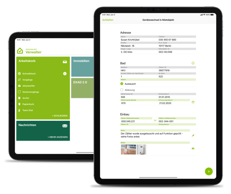 Die mobile Gerätedatenerfassung inklusive der Integration in das jeweilige ERP-System des Wohnungsunternehmens ist schnell, effizient und funktioniert ohne Medienbrüche.