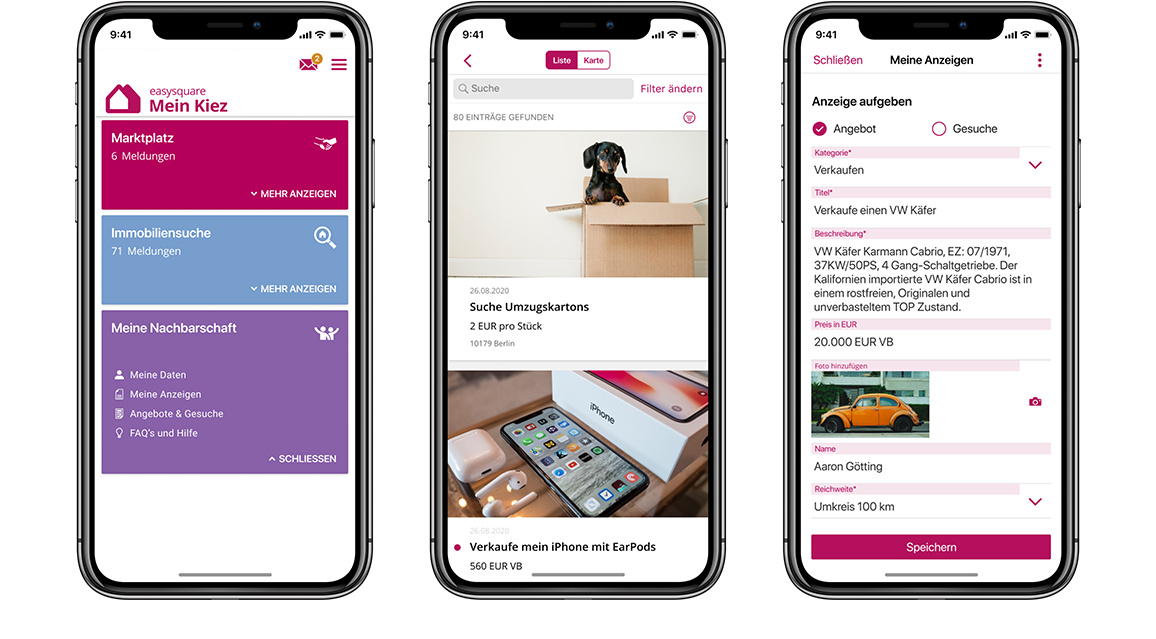 Nachbarschaft geht digital mit der meinKiez-App von easysquare